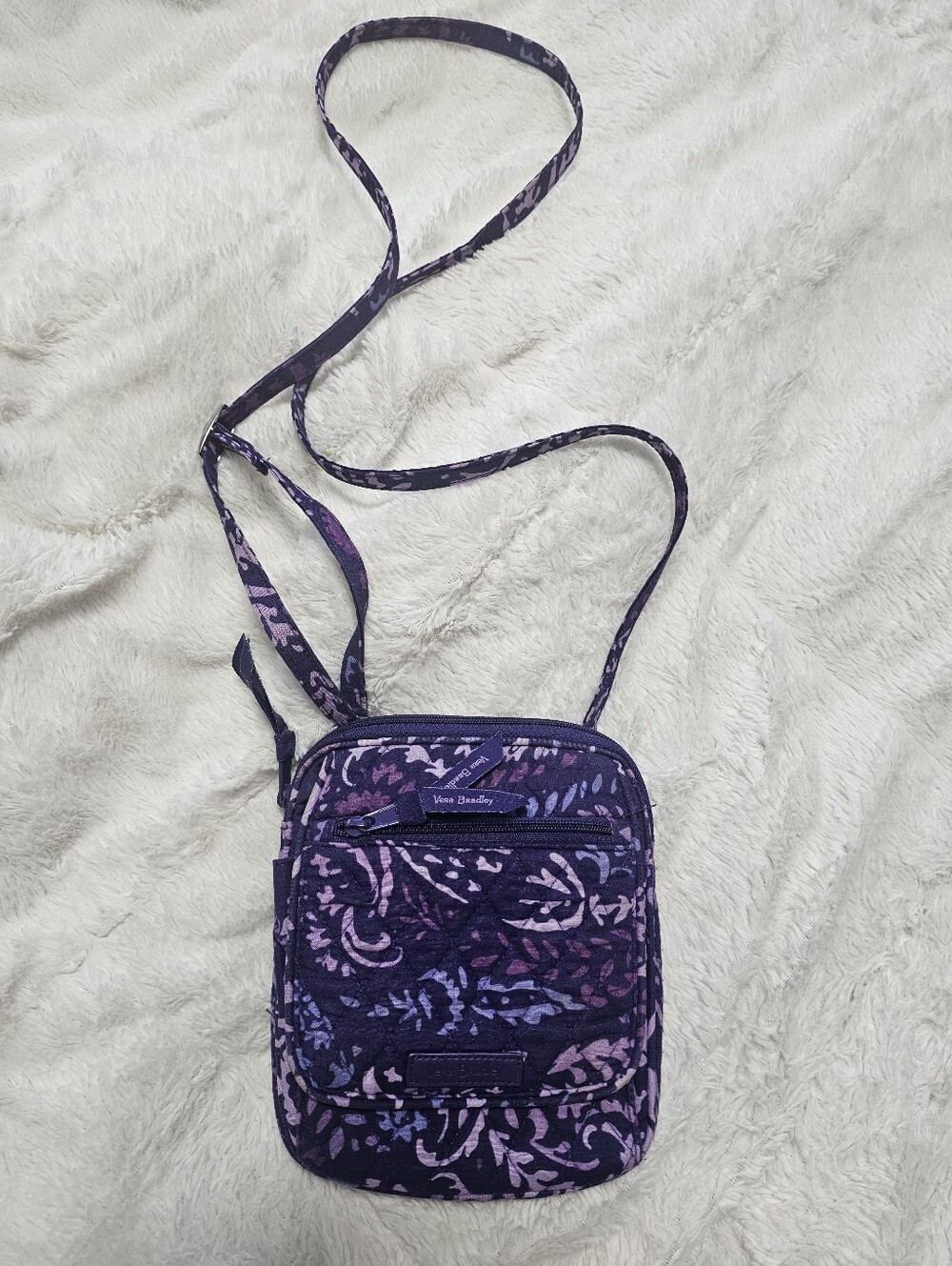 Vera Bradley Mini Hipster Crossbody Bag Paisley Amethyst Pattern